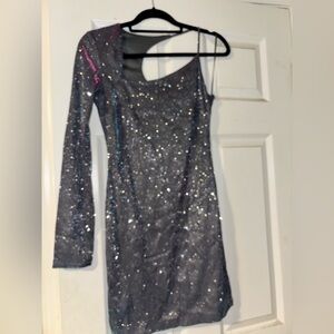 One-Shoulder Sequin Dress